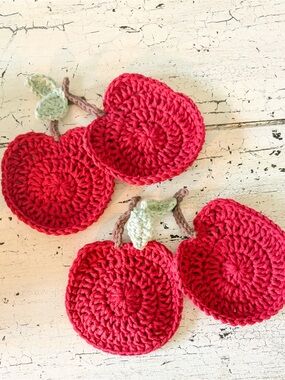 Handmade Crochet Cherry Coasters